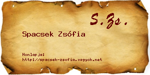Spacsek Zsófia névjegykártya