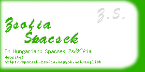 zsofia spacsek business card